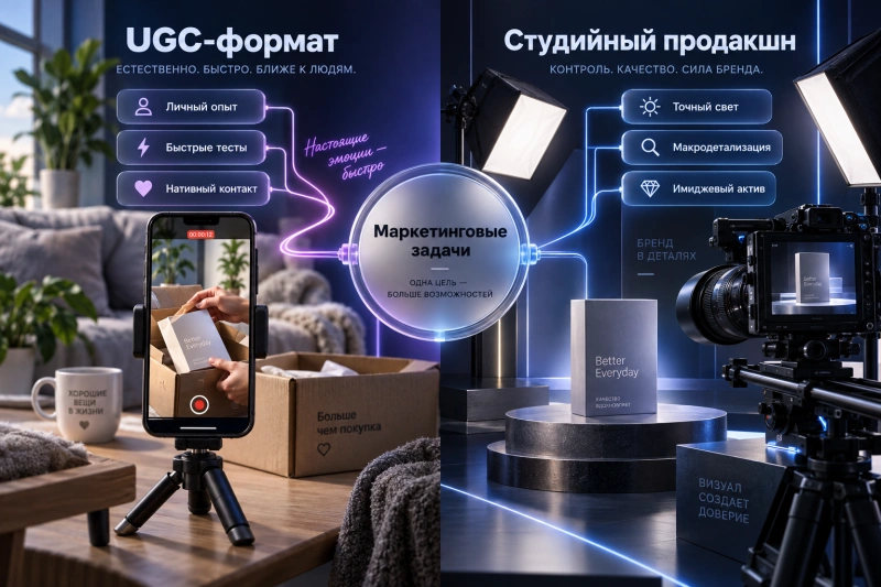 UGC-видео или студийная съемка под ключ: какой формат выбрать для продвижения товаров