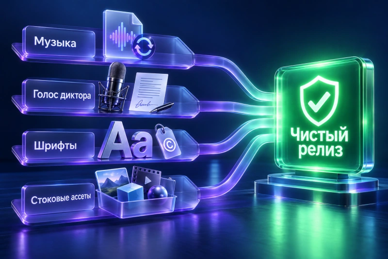 Лицензионная чистота аудио, шрифтов и сторонних ассетов