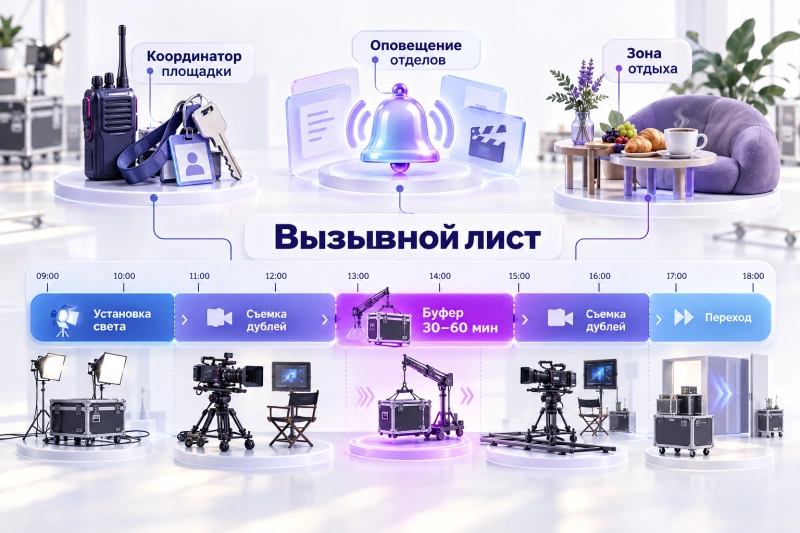 Координация съемочного дня и тайм-менеджмент